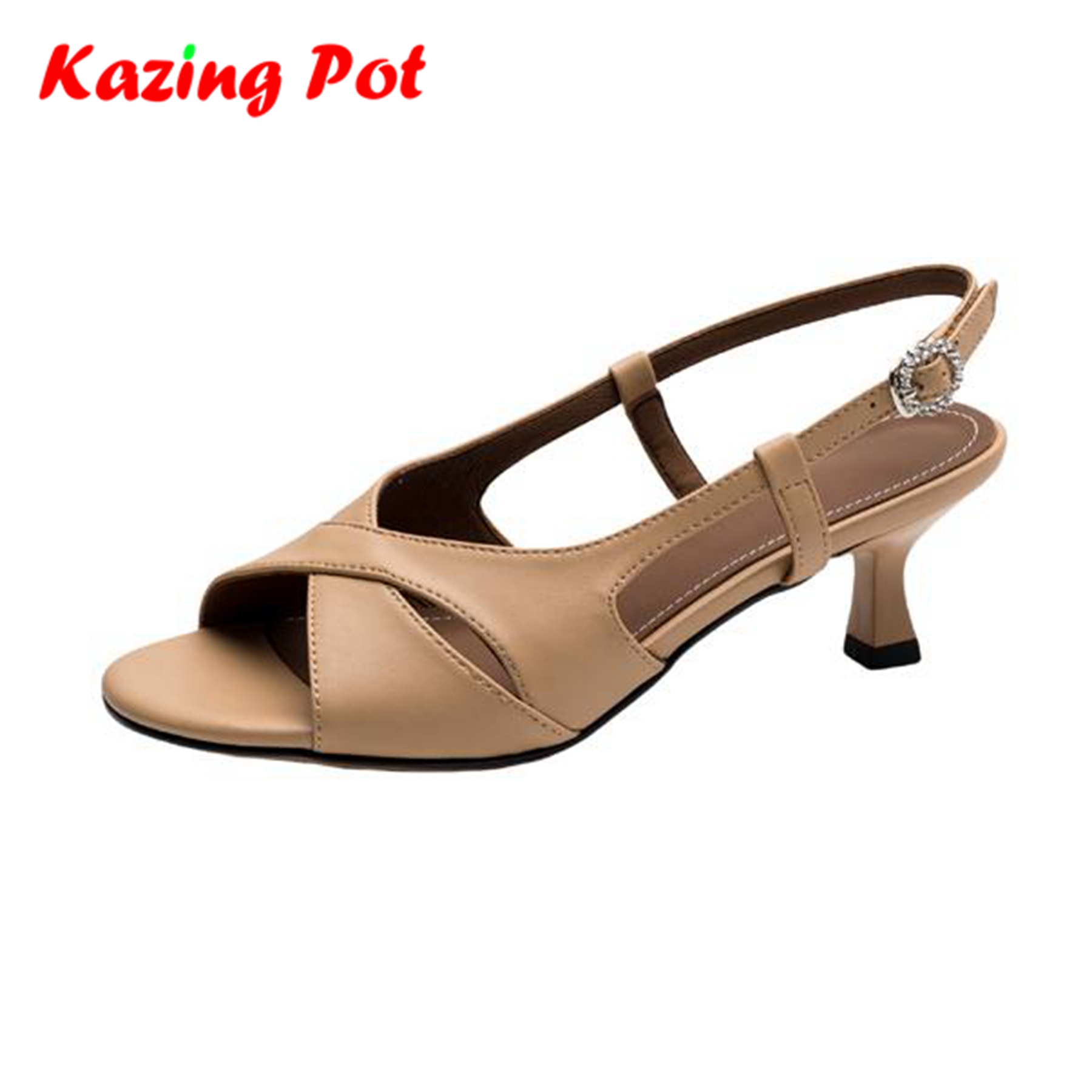 Leather Classic Strap - صنادل نسائية كلاسيكية من جلد الغنم